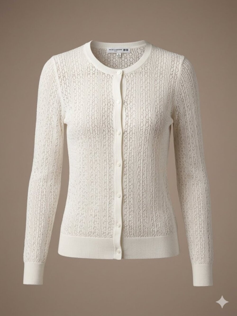 Ines De La Fresdage White Button Down Cardigan Sweater 3564